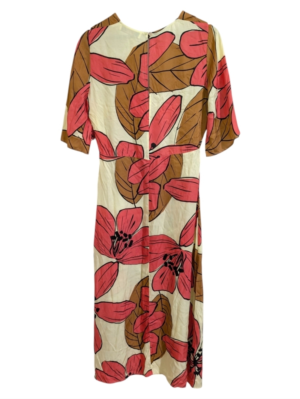 JUCCA Italy NWT Floral Viscose V-Neck Midi Dress 42 / Small - Picture 3 of 8